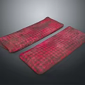 Two Red Plaid Long Rectangular Mats For Home Decorative Use 3d model