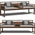 New Chinese-style Rohan Bed Double Sofa 3d model