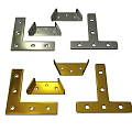 Metal L Shaped Hardware Brackets Silver And Gold With Holes For Furniture Fixing