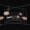 Shenzhen 2021 Modern Event Passage With Illuminated Circular Signs And Person Standing