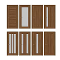 Modern Hinged Doors with Wooden Frames Glass Panels and Home Interior Designs