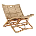 Natural Rattan Leisure Chair With Foldable Bamboo Frame And Woven Design