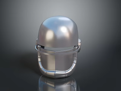 Weapon Accessory Modern Metallic Helmet with Shiny Surface and Protective Design 3d model