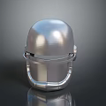 Weapon Accessory Modern Metallic Helmet with Shiny Surface and Protective Design 3d model