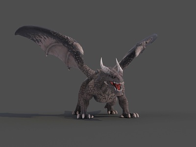 Western Dragon Flying Dragon Fire-breathing Dragon Pterosaur Monster Ttroll Flying Monster 3d model