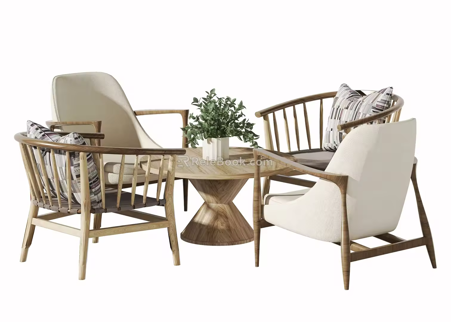 Nordic leisure sofa combination leisure tables and chairs 3d model