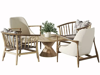 Nordic leisure sofa combination leisure tables and chairs 3d model