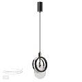 Modern Circular Chandelier With Black Hanging Rod And Metal Frame Design