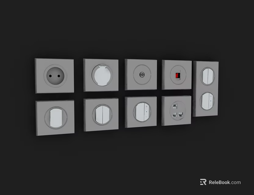 Swing Door Design For Modern Home Interior With Gray Finish And Sleek Style 3d model 
