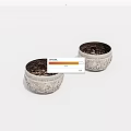 Two Silver Bowls with Intricate Carved Patterns and Dark Interior Finish 3d model