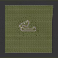 Scenic Park Design With Winding Road Green Grass And White Tents