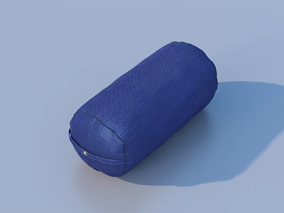 Soft Blue Textured Cylindrical Cushion For Home Comfort And Daily Decor 3d model