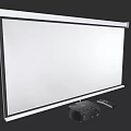 Projection Monitoring System With Wall Mounted Electric Screen And Projector Remote Control