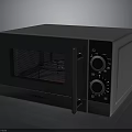 Semper Modern Black Microwave Oven With Dial Controls And Transparent Window