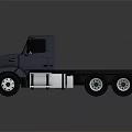 Blue Flatbed Truck 3D Model With Cab And Multiple Wheels Design 3d model
