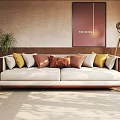 New Chinese-style double sofa 3d model