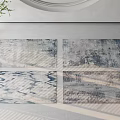 Modern Square Area Rugs With Abstract Patterns Blue Gray White Tones For Contemporary Interior Decor