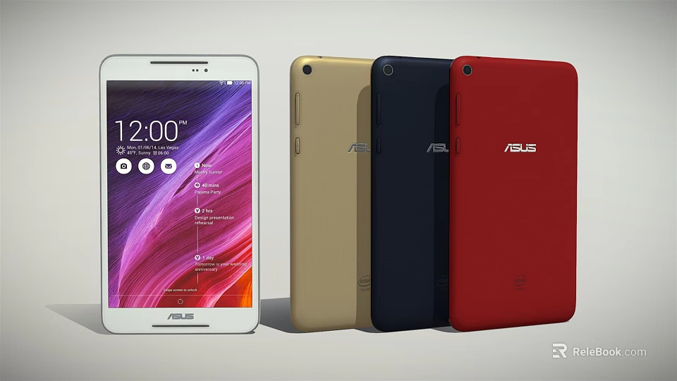 ASUS Tablets In Multiple Colors With Digital Display And Sleek Design 3d model 
