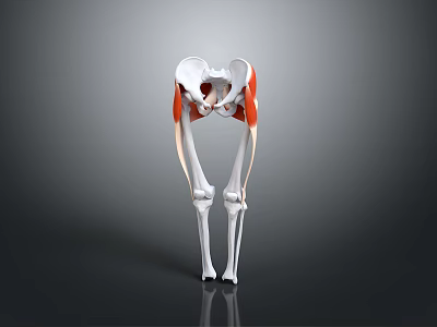 3D Rendered Human Hip Joint Leg Bones And Muscles Anatomical Structure 3d model