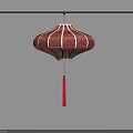 Red Hanging Lantern With White Patterns And Red Tassel For Daily Life Supplies