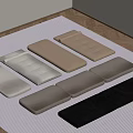 Long Floor Cushions In Assorted Colors On Striped Rug With Wooden Floor