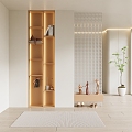 modern shoe cabinet cream porch partition wardrobe 3d model