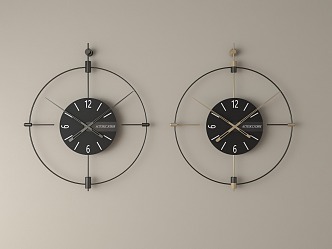 Modern clock wall clock combination 3d model