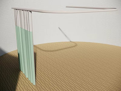 Medical Device With Green And White Components On Wavy Textured Brown Floor 3d model