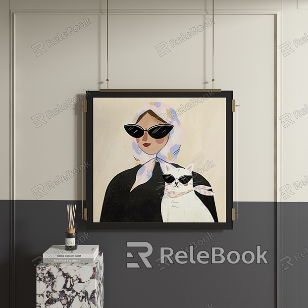 Nordic character cartoon abstract decorative painting model