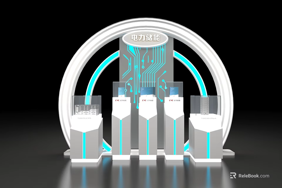 Electric Power Empowerment Art Installation With Circular Frame And Circuit Board Pattern 3d model 