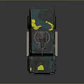 Military Tank With Camouflage Paint Top Machine Gun And Large Off Road Tires