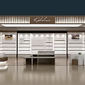 Sophia Elegant Retail Store Interior With Display Shelves Sofas And Modern Tables