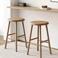 Nordic Solid Wood Bar Stool Combination Bar Stool Bar Stool Bar Chair Bar Stool Food Audio 3d model
