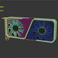 High Performance Computer Graphics Card With Dual Fans And Silver Carbon Fiber Frame