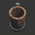 Handcrafted Wooden Musical Horn With Silver Decorative Bands And Carved Eagle Pattern