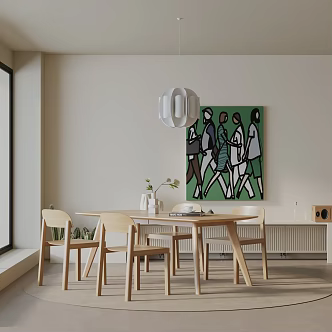 Modern table combination 3d model