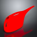 Red Streamlined Functional Household Kitchen Tool With Long Handle And Holes