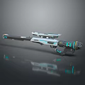 Futuristic Sci Fi Weapon Design With Sleek Metallic Body And Blue Neon Accents