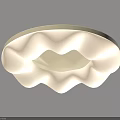 Elegant Modern Ceiling Light Featuring Wavy White Design And Soft Glow 3d model