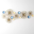 Creative Wall Decor Designs With Floral Geometric And Circular Patterns In Gold Blue 3d model