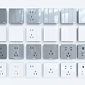 Modern Switch Panels in Gray and White with Single Double Switch and Socket Designs