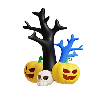 Cartoon Scene Animation Scene Halloween Scene 3d model