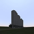 Modern High Rise Residential Building With Balconies Trees And Blue Sky Sunlight