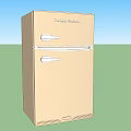 Smeg Retro Golden Refrigerators Two Different Sizes With Silver Handles Vintage Design 3d model