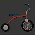 Vibrant Tricycle Design With Blue Seat Red Frame White Handlebars And Black Wheels