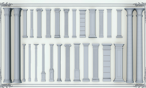 European Roman Column Gypsum 3d model