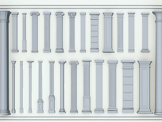 European Roman Column Gypsum 3d model