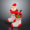 High Quality Commercial Christmas Decorative Socks With Santa Claus Doll Design