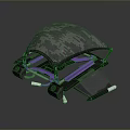 Camouflage Patterned Mechanical Device With Purple Struts And Gray Frame