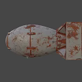 Rusted Metal Military Bomb Weapon With Vintage Design And Fins